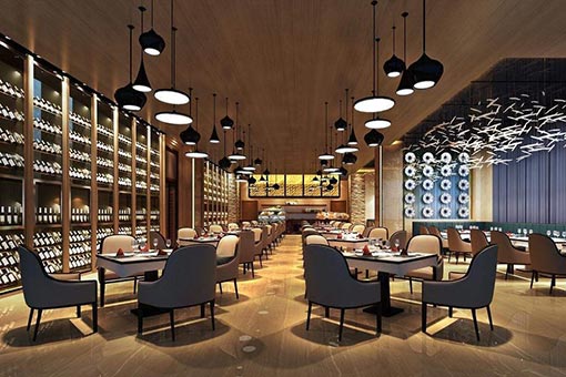 西餐廳桌椅擺放圖片