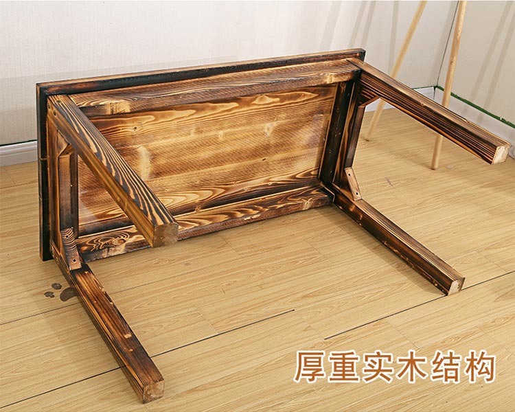 分體快餐桌椅厚重實木結構設計