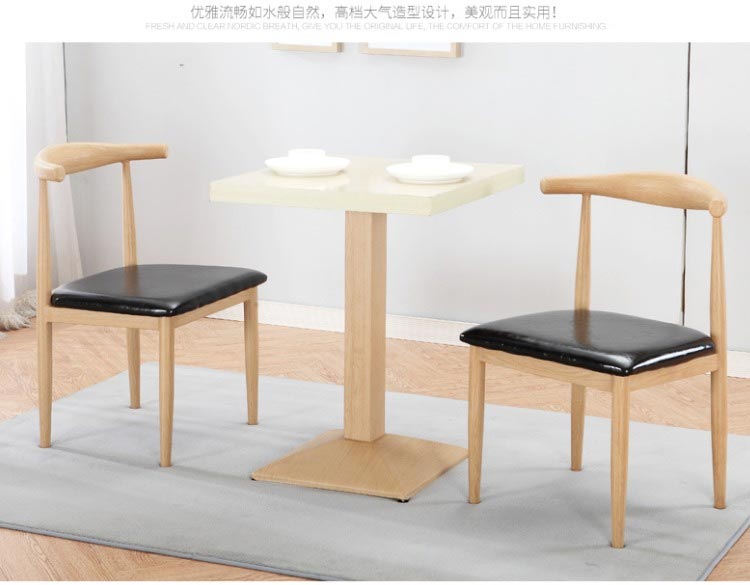 原木色新款快餐桌椅圖片