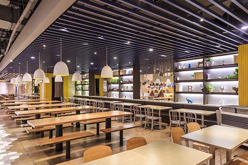 連體快餐廳桌椅圖片