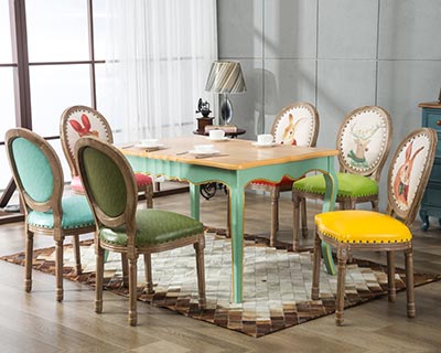 橡木西餐桌椅_型號WR014