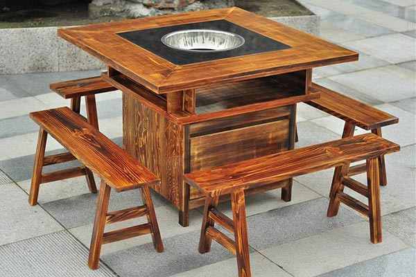 實木火鍋桌圖片