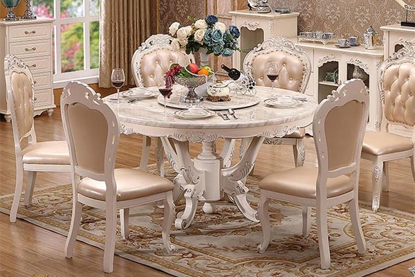 大理石實木火鍋圓桌