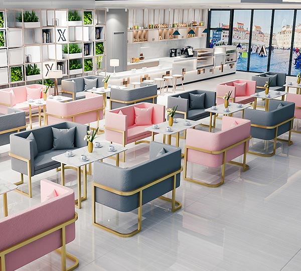 ins風卡座餐桌椅效果圖