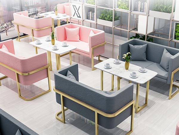 ins風卡座餐桌椅效果圖