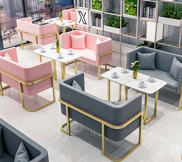 ins風卡座餐桌椅效果圖