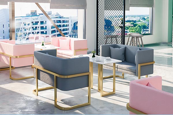 ins風卡座餐桌椅效果圖