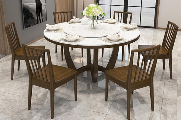 大理石火鍋桌椅圖片