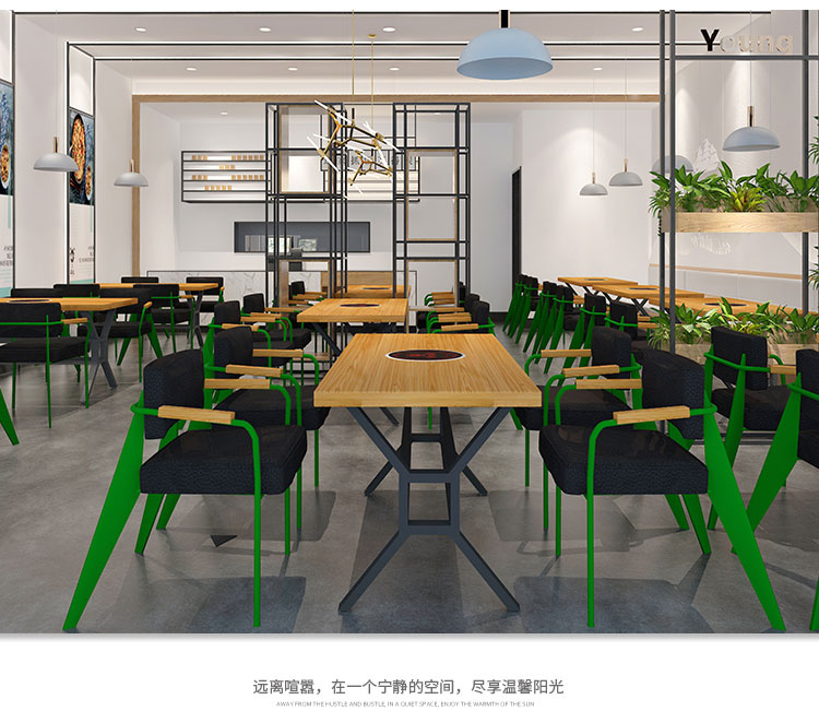 帶電磁爐的火鍋桌裝修效果圖